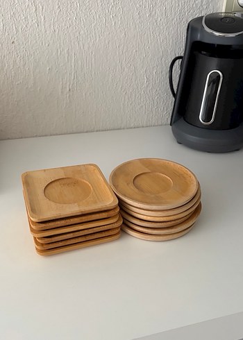 Bambu Yuvarlak ve Kare Bardak Altlıkları - Görsel 3