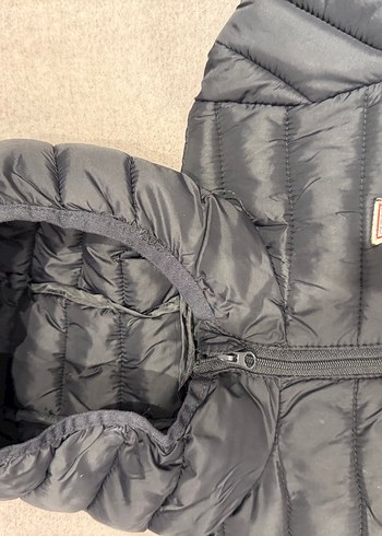 Erkek Çocuk Siyah Kapüşonlu Fermuarlı Mont - Görsel 3