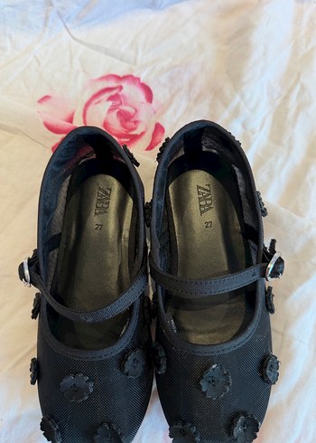 Kız Çocuk Siyah Tokalı Gotik Babet - Görsel 2