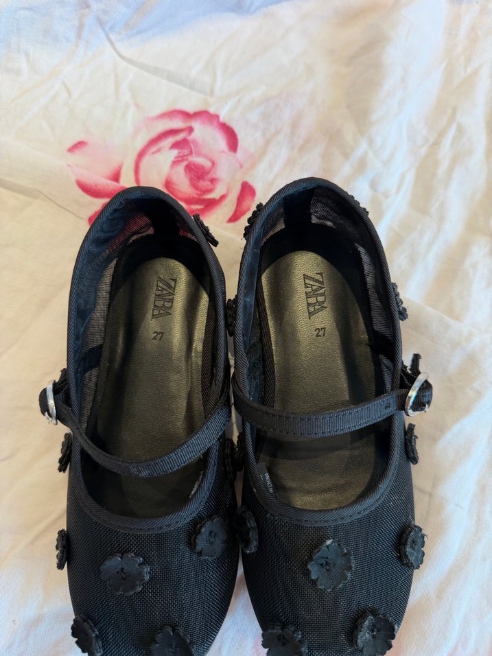 Kız Çocuk Siyah Tokalı Gotik Babet - Görsel 2