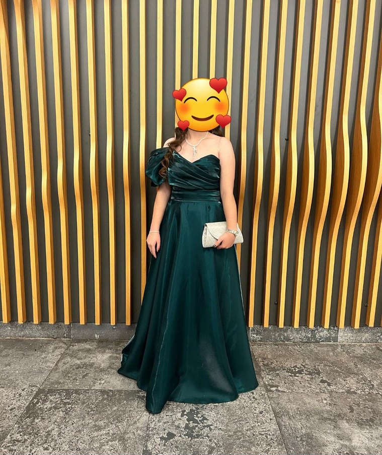 Tek Omuz Haki Abiye - Görsel 2