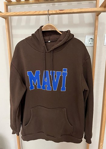 Kahverengi Kapüşonlu Kadın Sweatshirt L beden çok az kusurlu