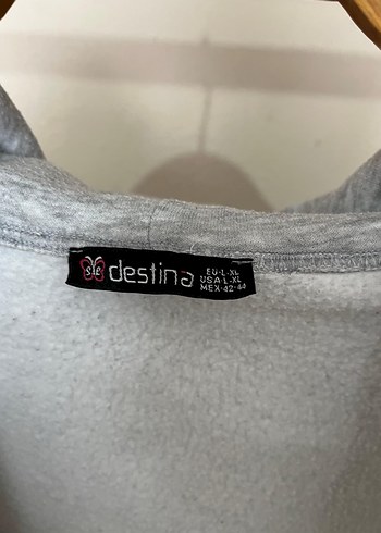 l Beden gri Renk Gri Fermuarlı Kadın Sweatshirt