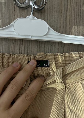 44 Beden camel Renk Bej Midi Keten Kadın Pantolon