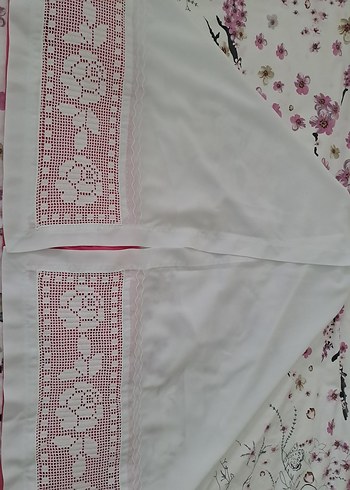 Gül desenli,Taşlanmış ipek mutfak takımı - Görsel 3