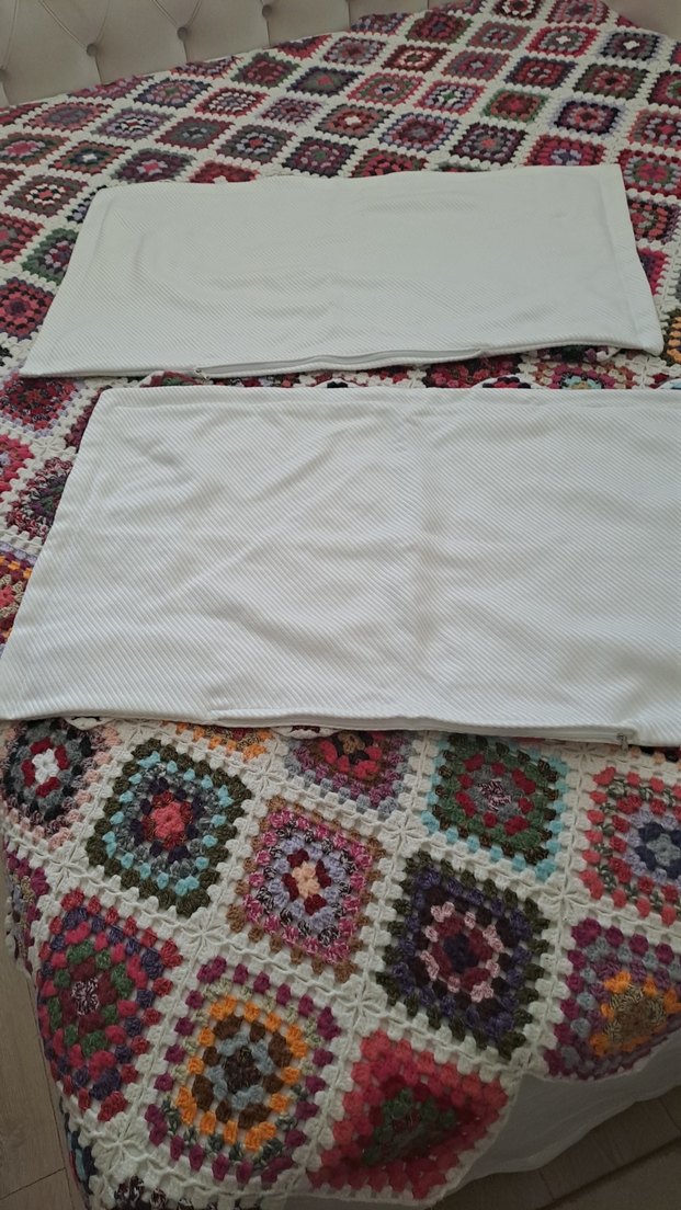 Desenli Çok Renkli Örgü Battaniye - Görsel 5