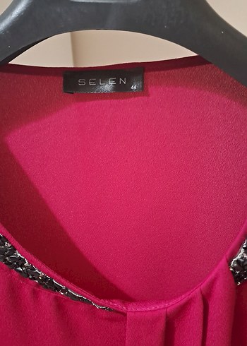 Pembe V Yakalı Uzun Kollu Salaş Bluz - Görsel 2