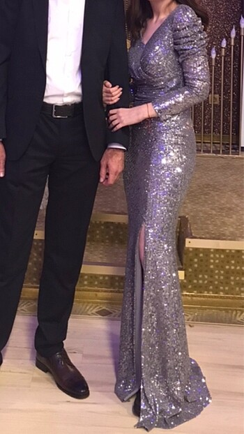 Payetli Abiye elbise