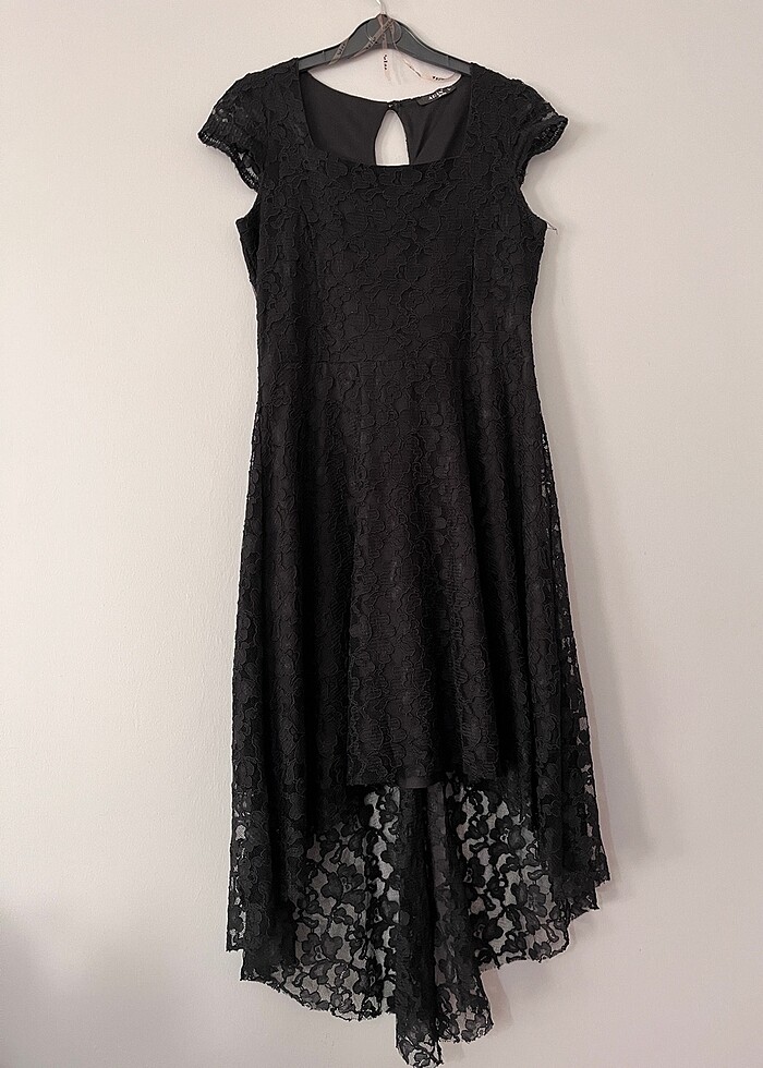Dantelli siyah Elbise - Görsel 2