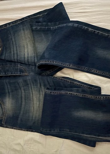 Benetton Düğmeli Gri Mavi erkek Kot Pantolon - Görsel 3