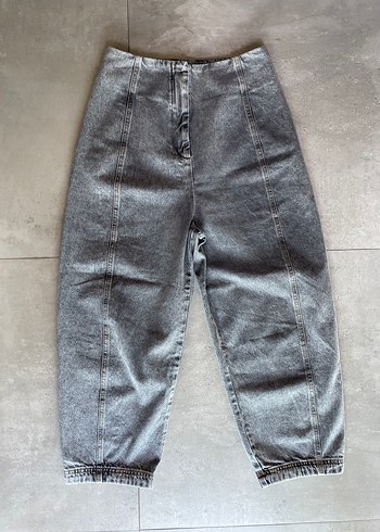 Twist Gri Yüksek Bel Loose Fit Jean 1 Kez Giyildi