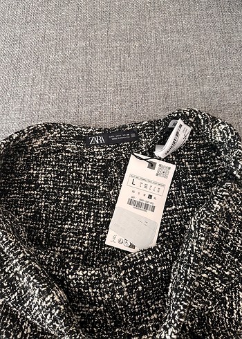 l Beden gri Renk Zara dokulu şort etek (sıfır)