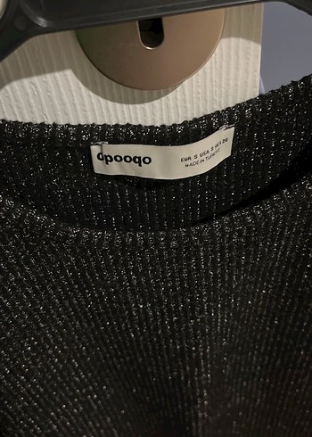 s Beden Siyah Kısa Örme Crop Top
