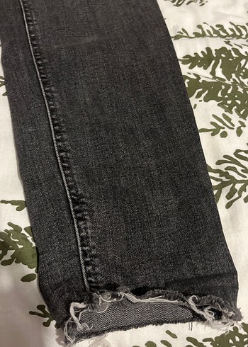 Mango Gri Bağlama Desenli Kadın Kot Pantolon