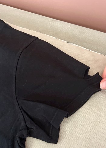 Kız Çocuk Siyah Pamuklu Baskılı Tişört - Görsel 2