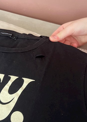 Kız Çocuk Siyah Pamuklu Baskılı Tişört - Görsel 5