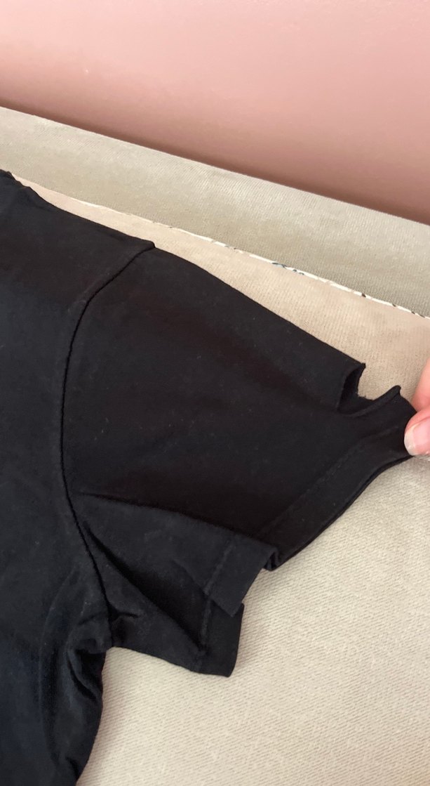 Kız Çocuk Siyah Pamuklu Baskılı Tişört - Görsel 2