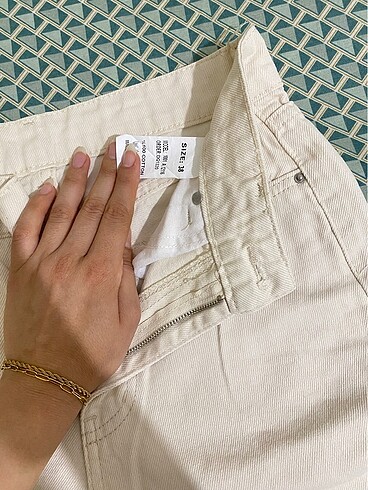 Diğer Mom pantolon ekru-bej karışımı