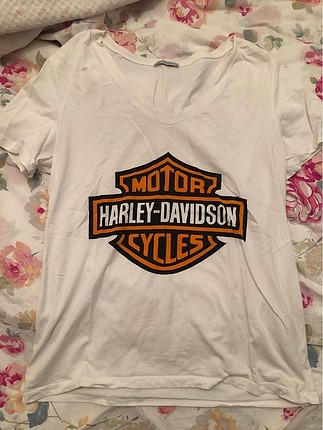 Harley-davidson baskılı tshirt