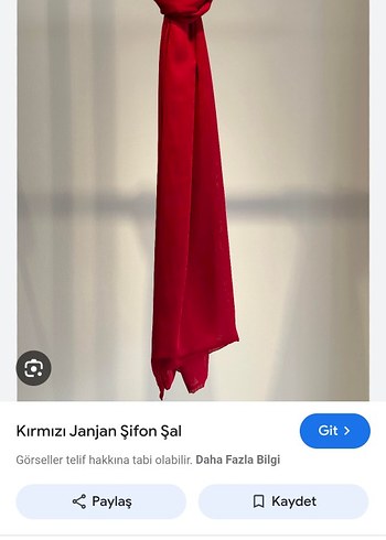 Drapeli Kırmızı şifon şal