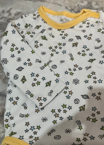 Gri Uzun Kollu Bebek Body Yaka Detaylı - Görsel 3