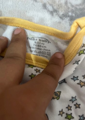 Gri Uzun Kollu Bebek Body Yaka Detaylı - Görsel 4