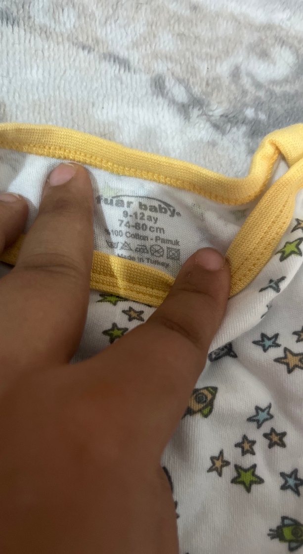 Gri Uzun Kollu Bebek Body Yaka Detaylı - Görsel 4