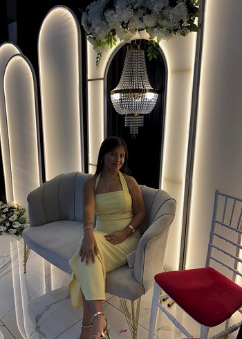 Trendyol & Milla Sarı Straplez Uzun Abiye Elbise