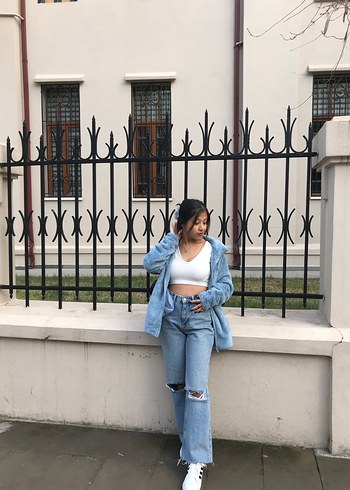 Mavi peluş kürk - Görsel 2