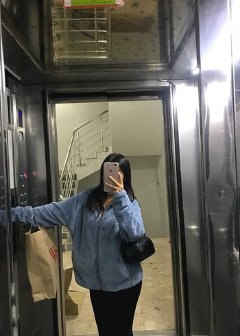 Mavi peluş kürk - Görsel 3