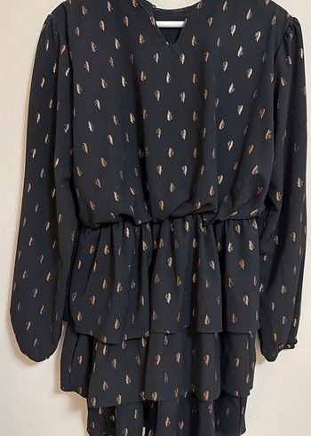 Uzun Kollu Siyah Mini Elbise - Görsel 4