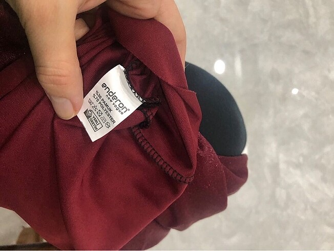 l Beden bordo Renk Elbise