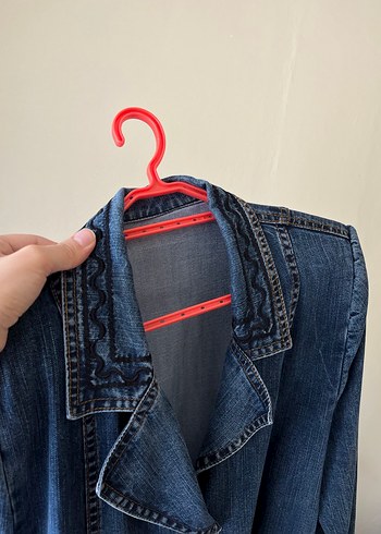 Kadın Lacivert Denim Pardesü - Görsel 3