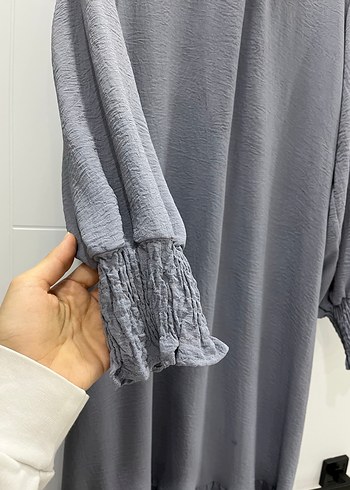 Gri Pilili Uzun Elbise - Görsel 2