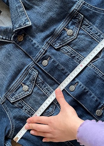 Düğmeli Erkek Jean Ceket - Görsel 5