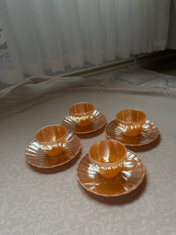 Parlak 4 Kişilik Bohem Fincan ve Tabak Takımı - Görsel 4