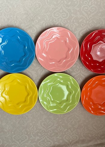 Renkli Tie-Dye Desenli Fincan Altlığı Seti - Görsel 3