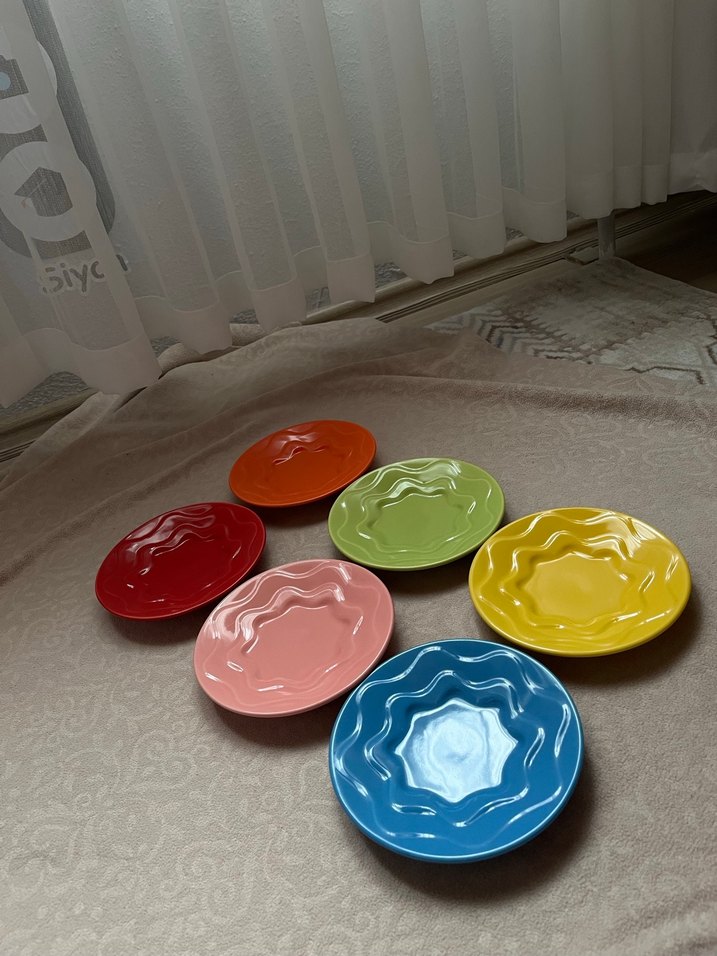 Renkli Tie-Dye Desenli Fincan Altlığı Seti - Görsel 4