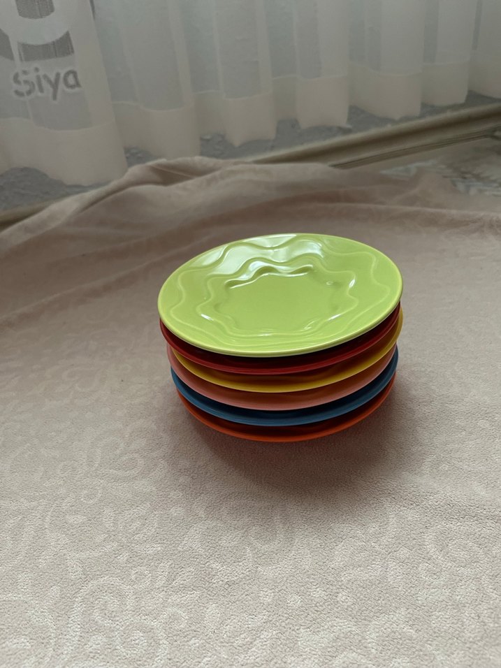 Renkli Tie-Dye Desenli Fincan Altlığı Seti - Görsel 2