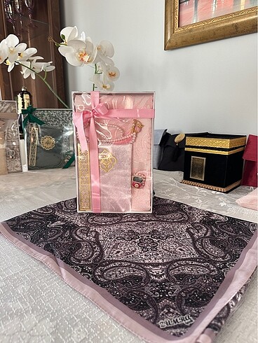 Çeyizlik Pembe Seccade Set
