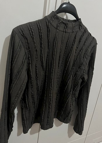 Füme Kadın Pilili Boğazlı bluz - Görsel 3