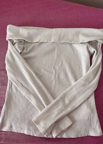 Kadın Beyaz Kayık Yaka Triko Kazak - Görsel 3