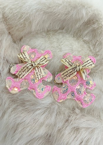 Çocuklar için Renkli Desenli Fiyonk Saç Tokaları - Görsel 6