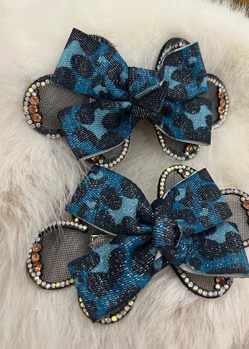 Çocuklar için Renkli Desenli Fiyonk Saç Tokaları - Görsel 4