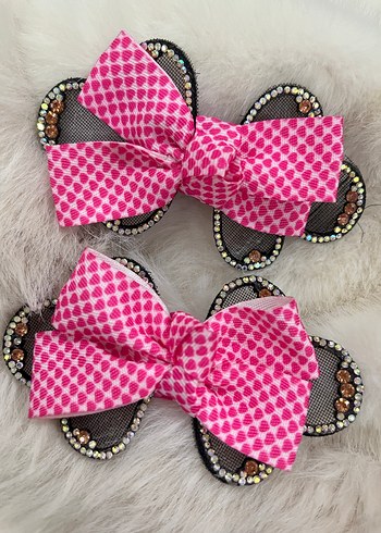 Çocuklar için Renkli Desenli Fiyonk Saç Tokaları - Görsel 5