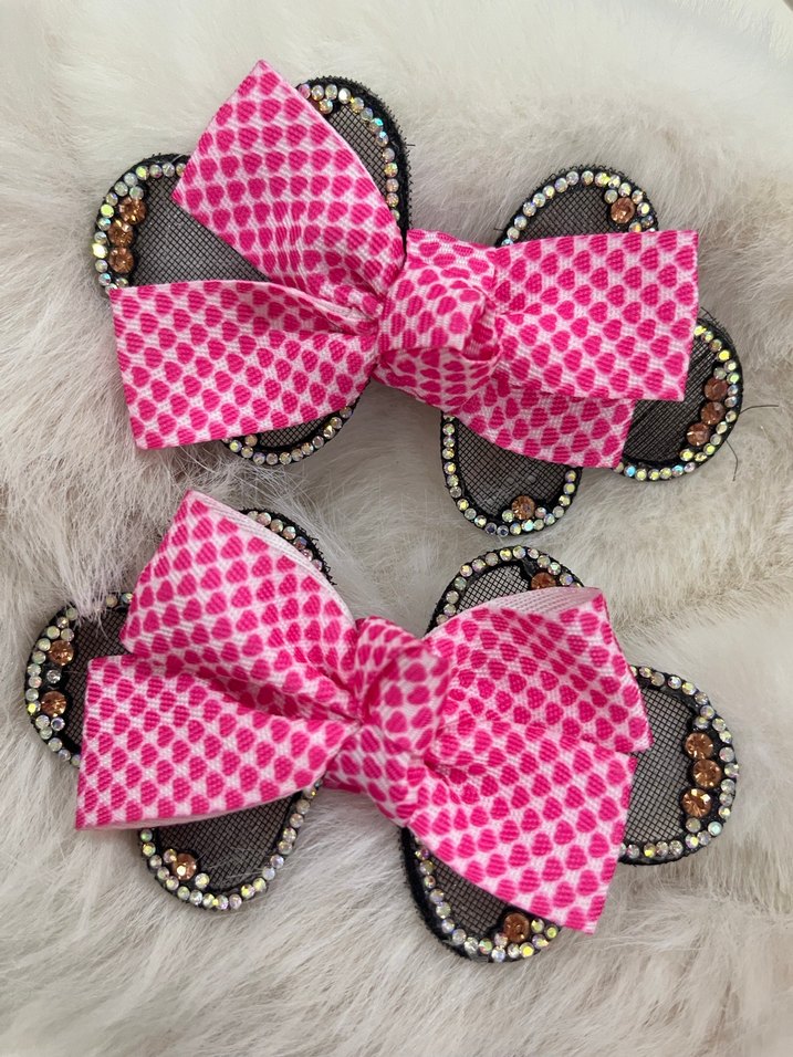 Çocuklar için Renkli Desenli Fiyonk Saç Tokaları - Görsel 5