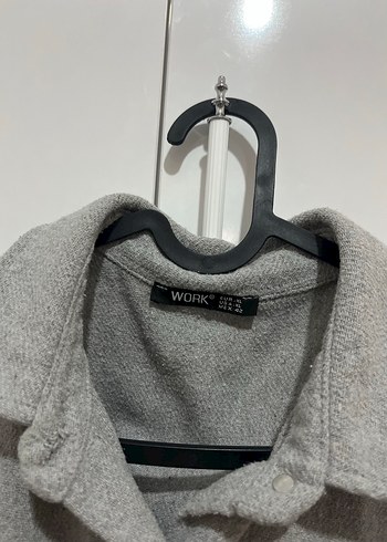 Gri Düğmeli Kadın Midi gömlek - Görsel 3