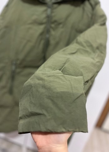 Kadın Haki Midi Kışlık Fermuarlı Mont - Görsel 3