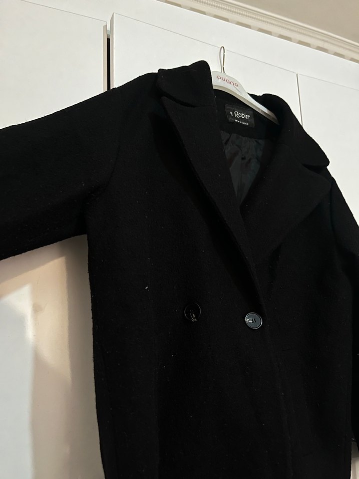 Siyah  Düğmeli Kaban - Görsel 2