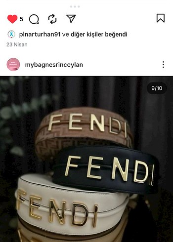 Fendi Baskılı Deri Kadın Omuz Çantası